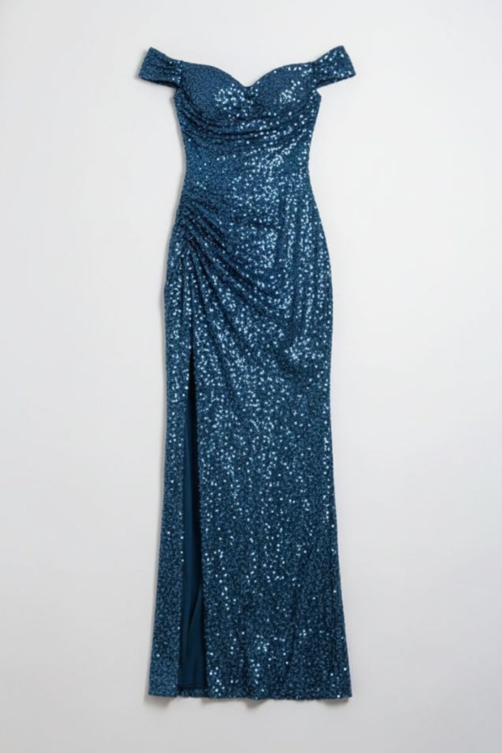 Women's Blue Sequin Formal Maxi Dress