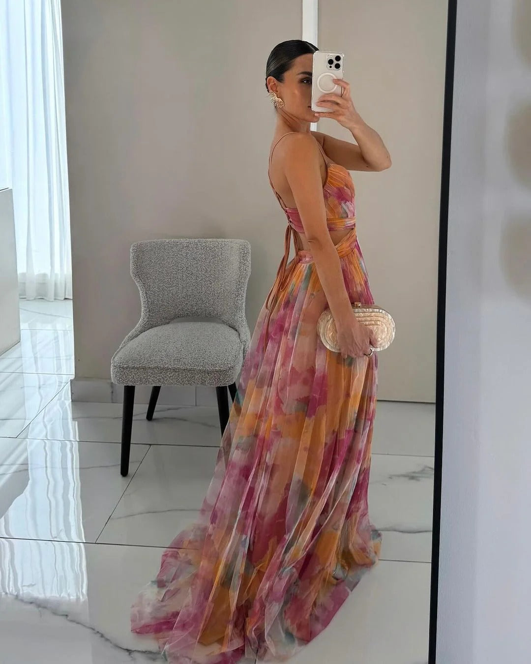 Floral Spaghetti Strap Maxi Dress | Summer Wedding Guest Outfit