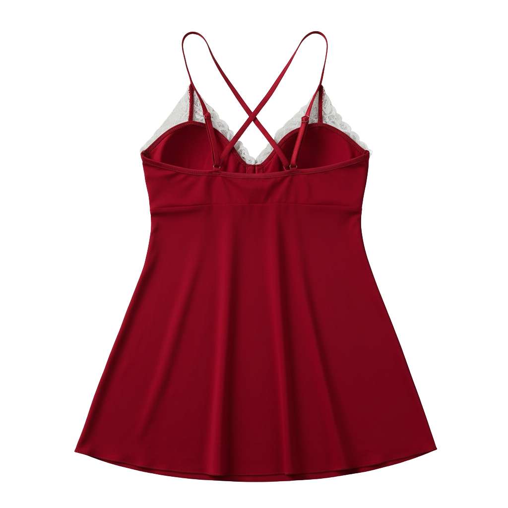 Soft Nightdress with Elegant White Lace Edge