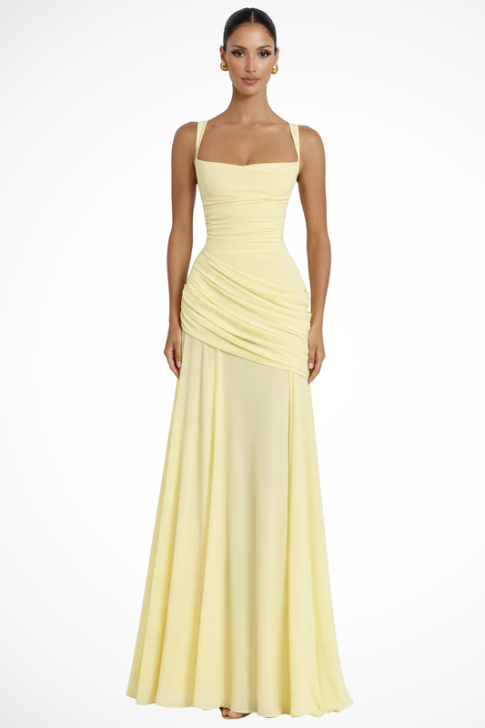 Elegant Ruched Maxi Dress For Formal Occasions