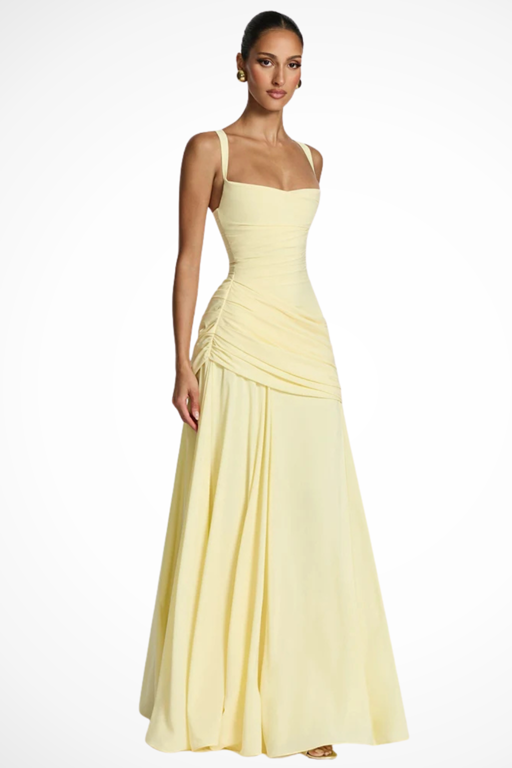 Elegant Ruched Maxi Dress For Formal Occasions