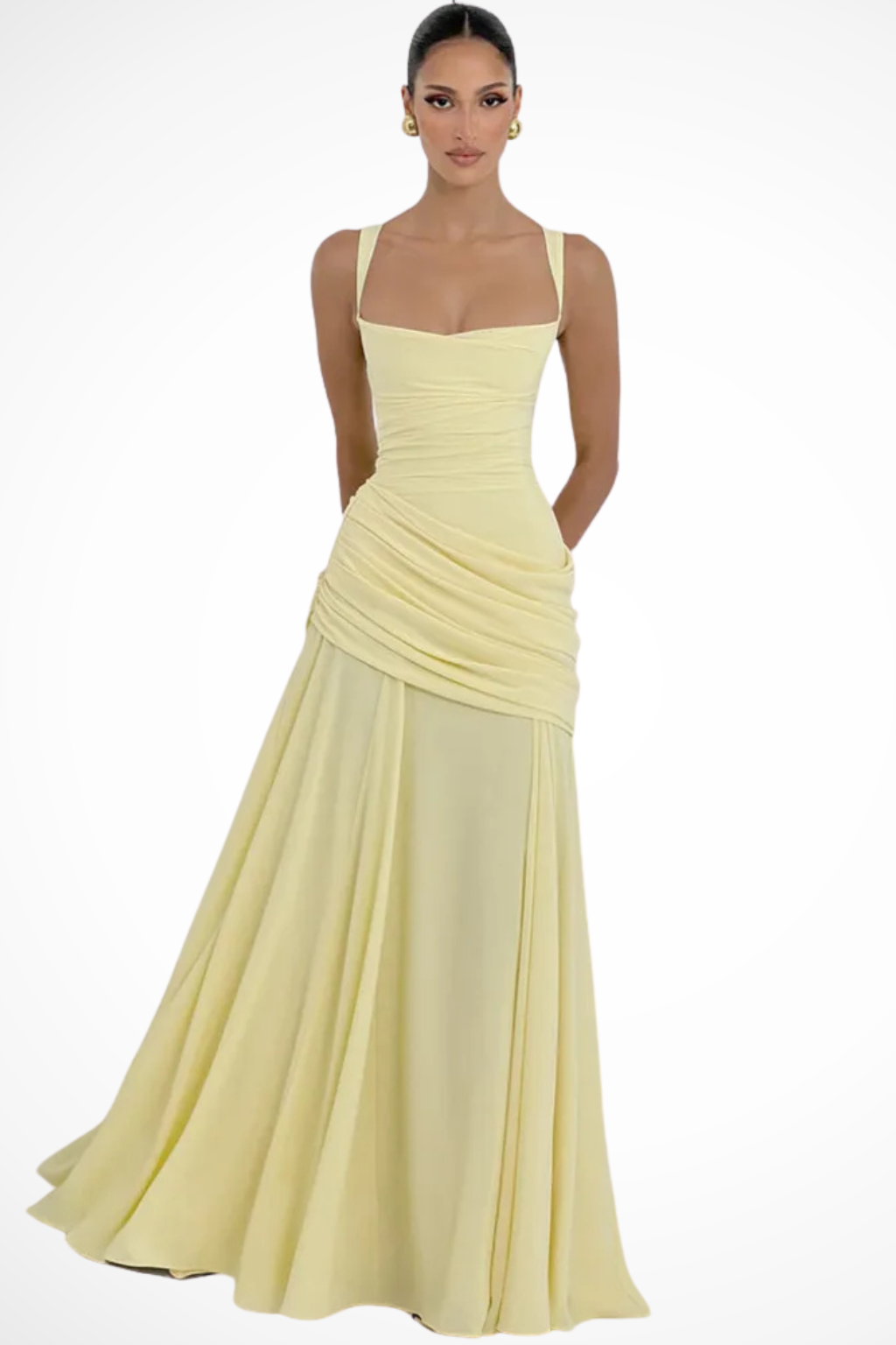Elegant Ruched Maxi Dress For Formal Occasions