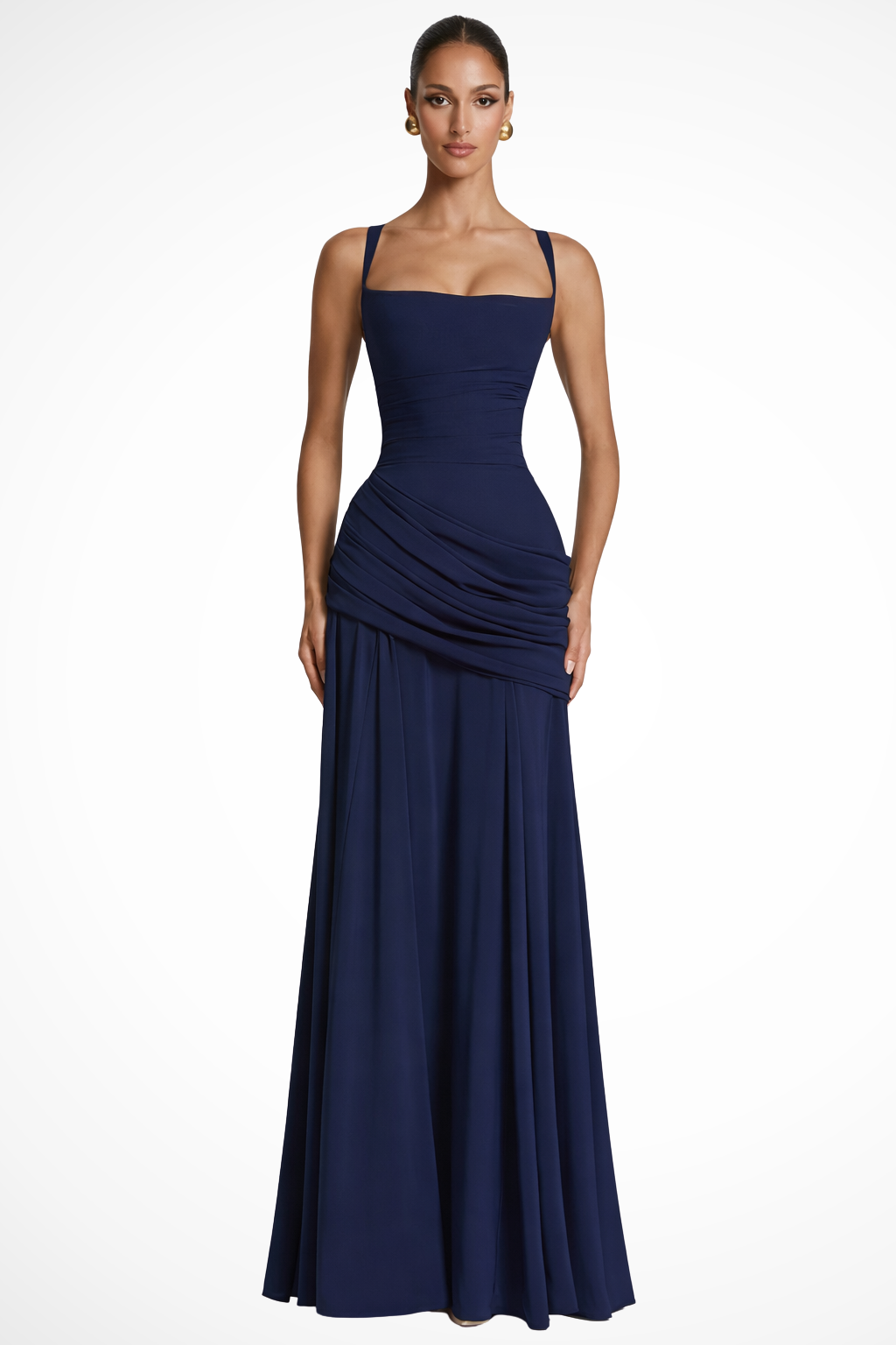 Elegant Ruched Maxi Dress For Formal Occasions