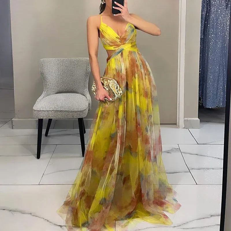 Floral Spaghetti Strap Maxi Dress | Summer Wedding Guest Outfit
