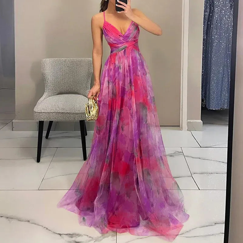 Floral Spaghetti Strap Maxi Dress | Summer Wedding Guest Outfit
