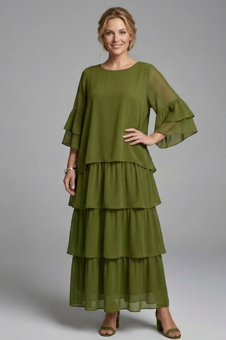Tiered Chiffon Maxi Dress | Mother of the Bride & Wedding Guest Dress