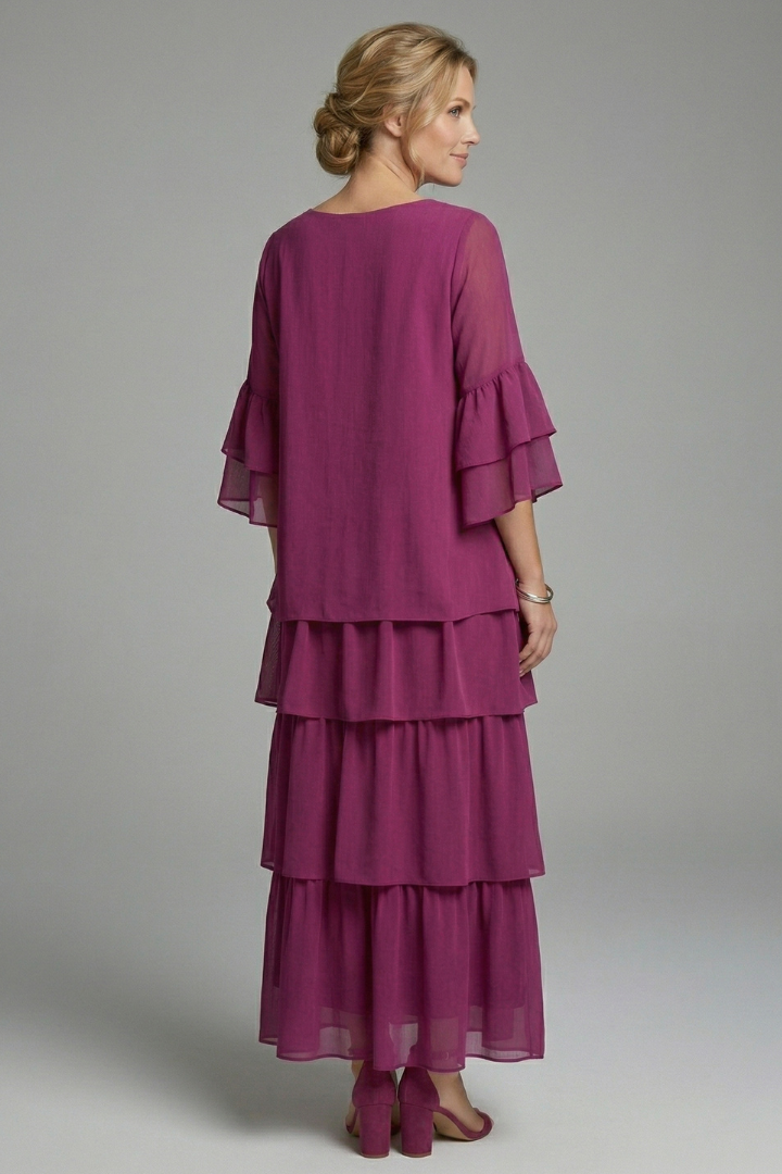 Tiered Chiffon Maxi Dress | Mother of the Bride & Wedding Guest Dress