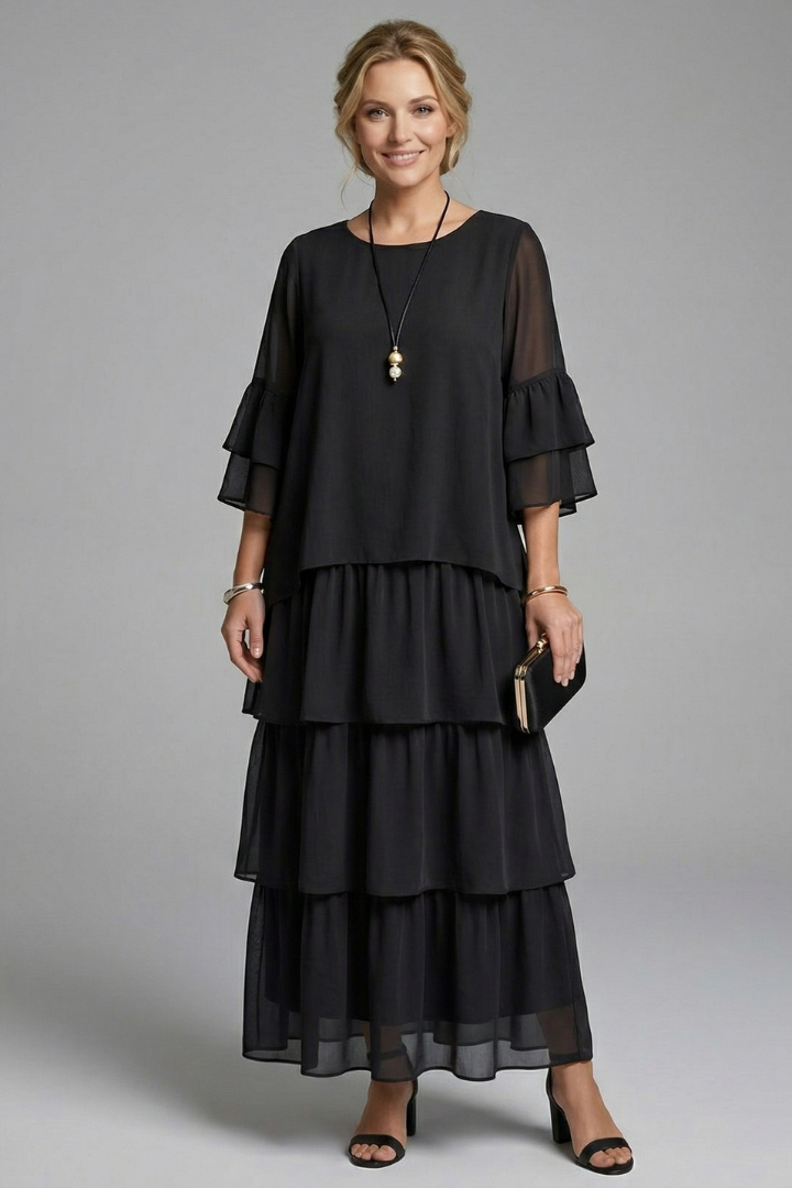 Tiered Chiffon Maxi Dress | Mother of the Bride & Wedding Guest Dress