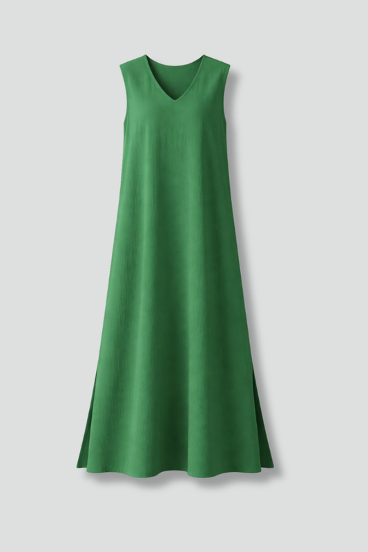 V-Neck Sleeveless Maxi Sundress | A-Line Long Summer Dress