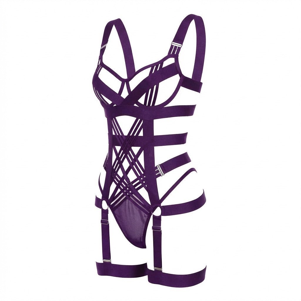 Women's Soft Polyester Bodysuit | Backless Strappy Lingerie with Plunge Neckline 11
