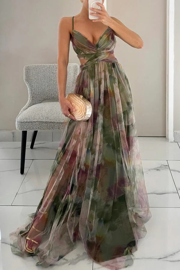 Floral Spaghetti Strap Maxi Dress | Summer Wedding Guest Outfit