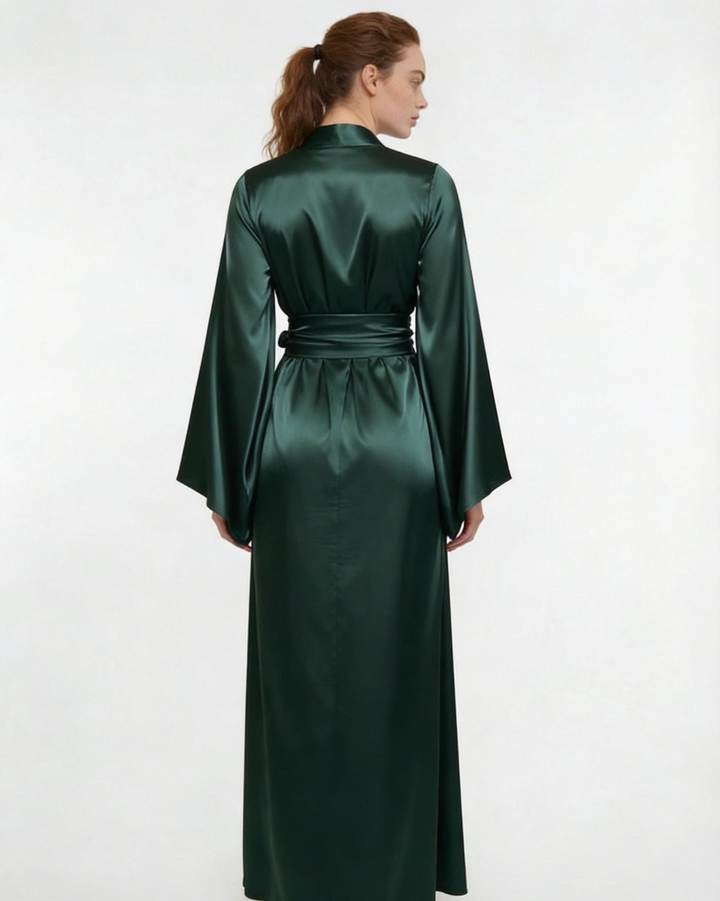 Elegant Nightwear Kimono Robe With Ribbon Sash