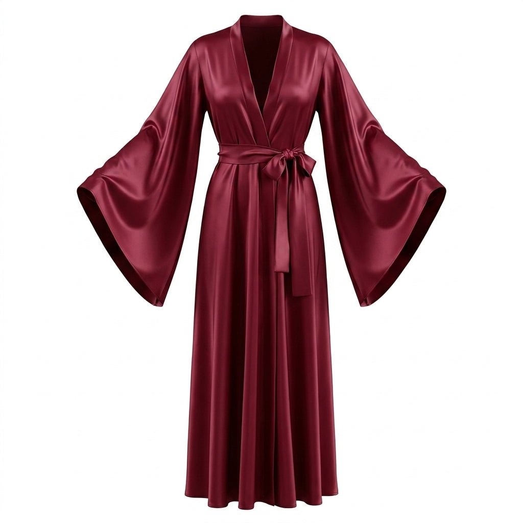 Elegant Nightwear Kimono Robe With Ribbon Sash