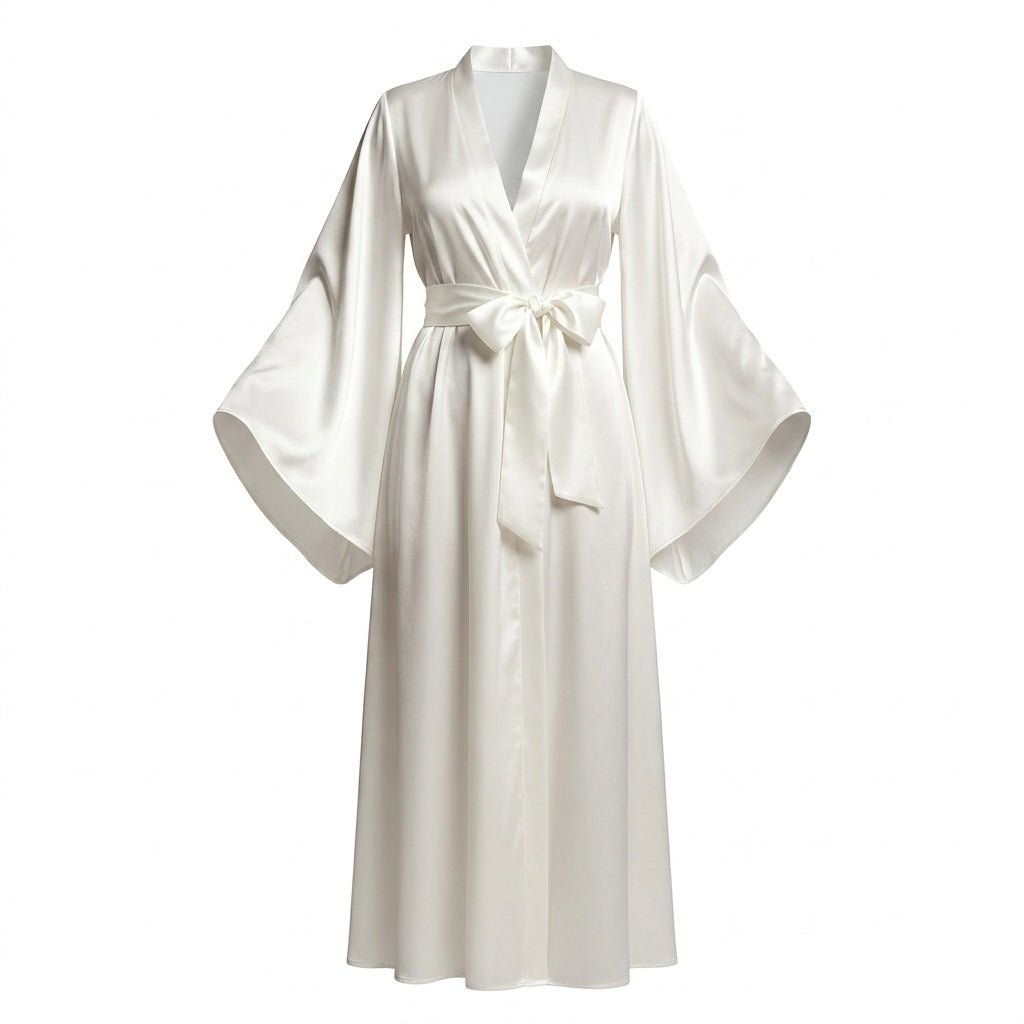 Elegant Nightwear Kimono Robe With Ribbon Sash